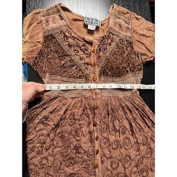 Distressed boho/bollywood style mini dress - Picture 6 of 12